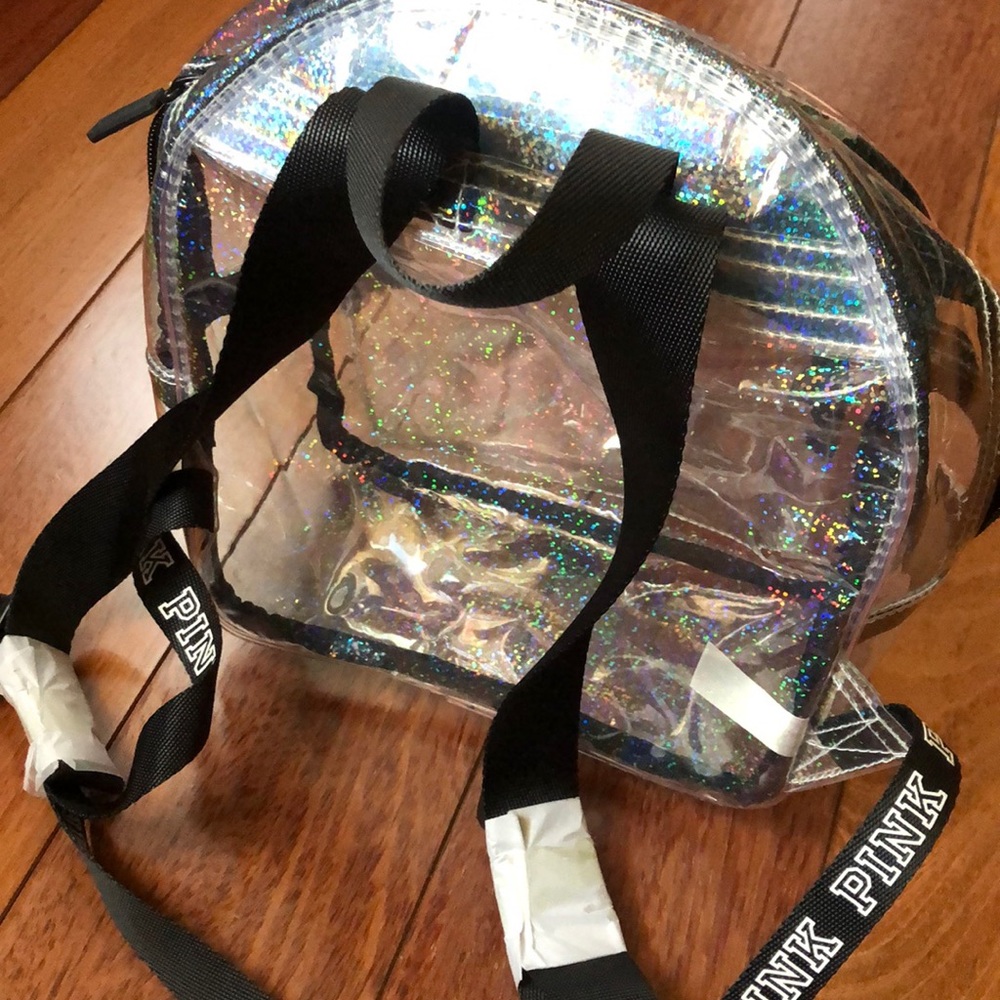 NWOT PINK Victoria’s Secret Clear Backpack - Picture 3 of 4